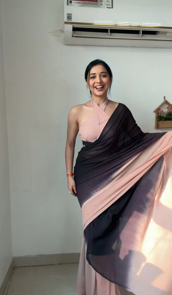 Coffee_Shaded_1-Minute_Ready_To_Wear_Georgette_Saree_For_Women
