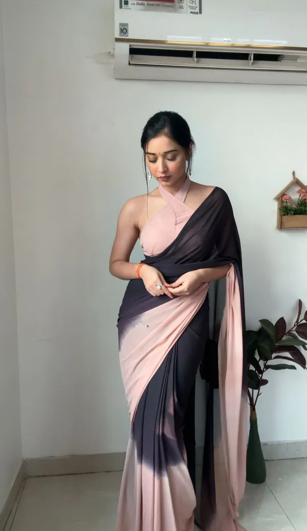 Coffee_Shaded_1-Minute_Ready_To_Wear_Georgette_Saree_For_Women