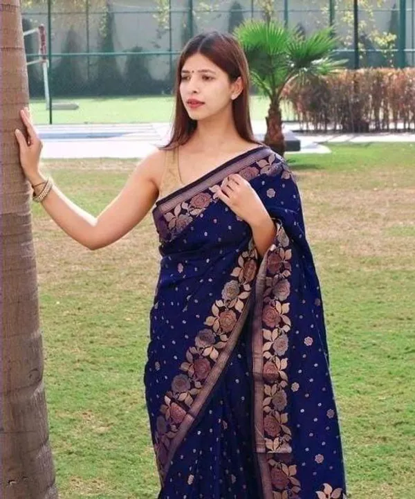 Dark_Blue_Embellished_Banarasi_Jacquard_Saree_(Dark_Blue)_For_Women