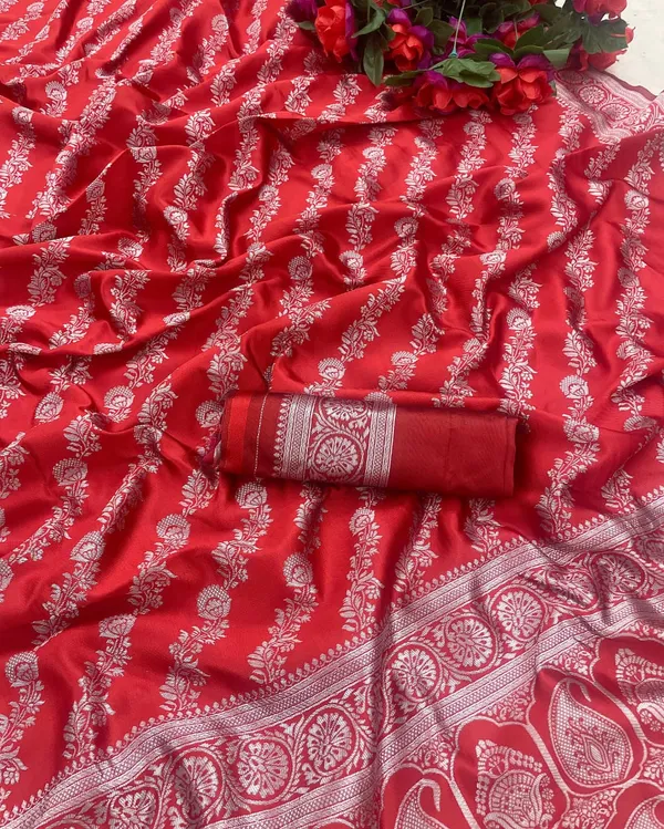 Red_Pure_Banarasi_Silk_Saree_For_Women