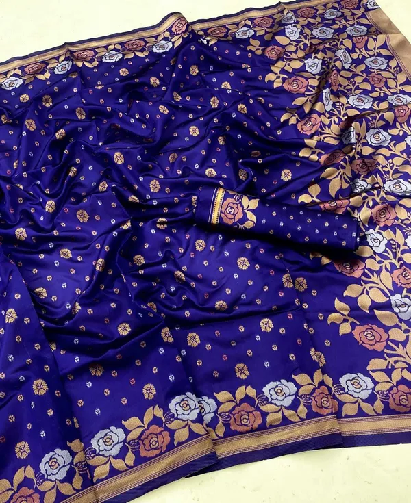 Dark_Blue_Ridhhi_Creation_Embellished_Banarasi_Jacquard_Saree_For_Women
