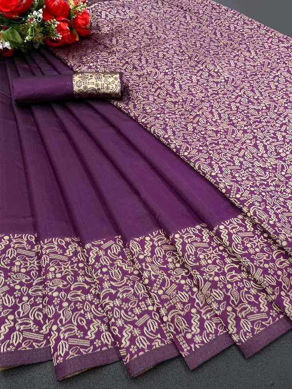 Purple_Pure_Banarasi_Saree_For_Women