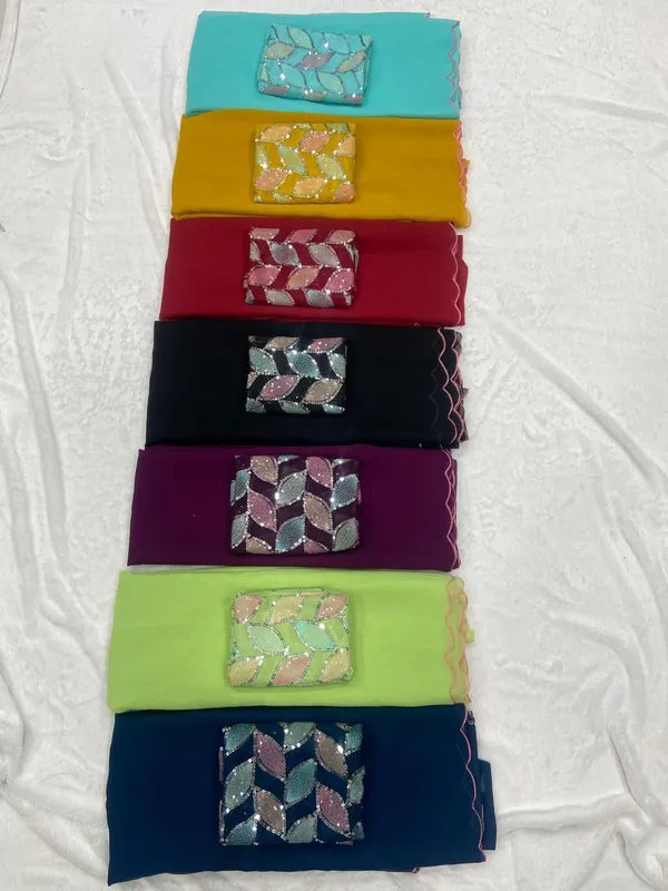 Wine_Soft_Georgette_Embroidered_Saree_With_Blouse_For_Women