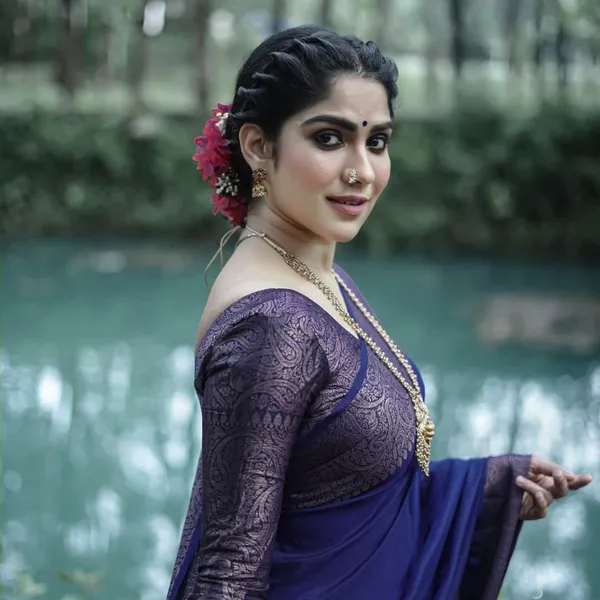 Navy_Blue_Pure_Banarasi_Saree_For_Women