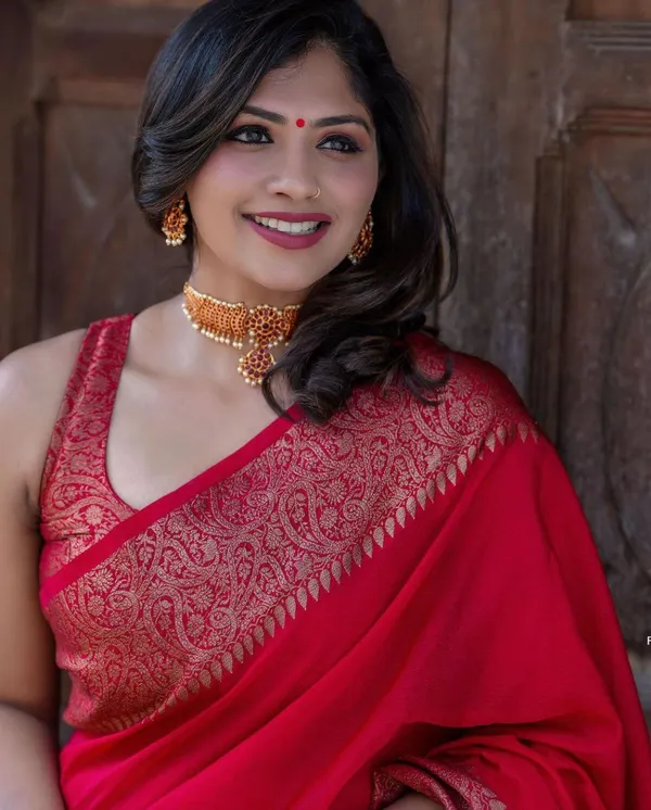Red_Pure_Banarasi_Saree_For_Women