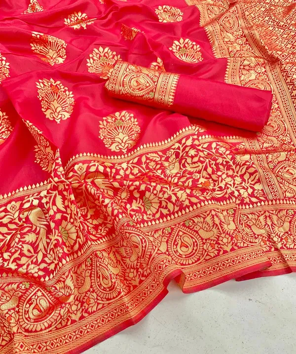 Red_Pure_Banarasi_Saree_For_Women