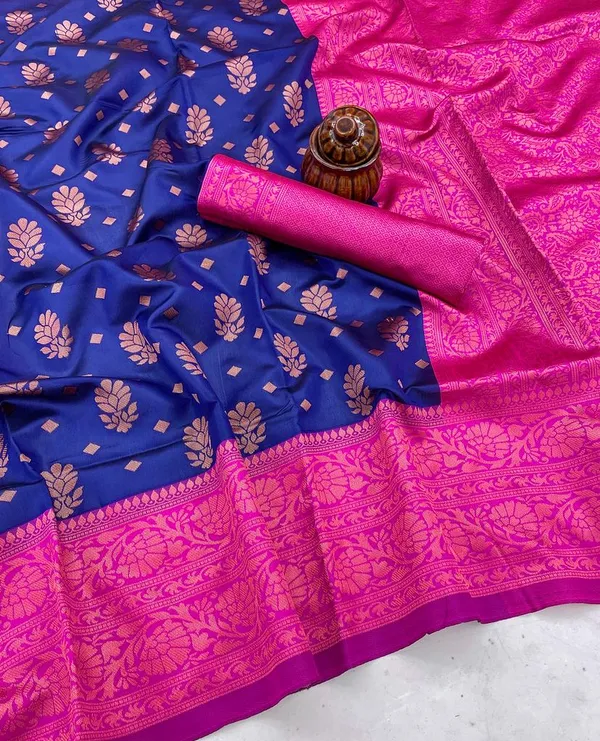 Navy_Blue_Pure_Banarasi_Saree_For_Women