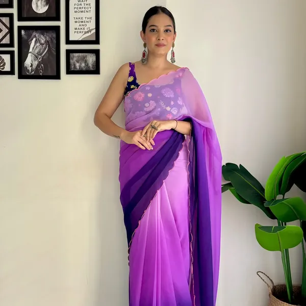 Purple_Georgette_Saree_With_Embroidered_Blouse_For_Women