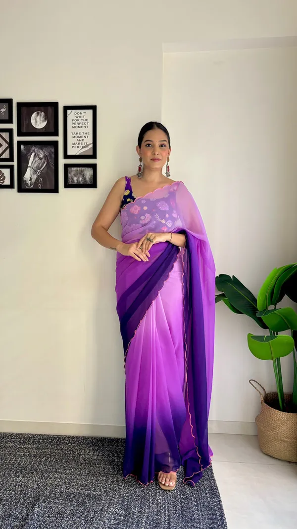 Purple_Georgette_Saree_With_Embroidered_Blouse_For_Women