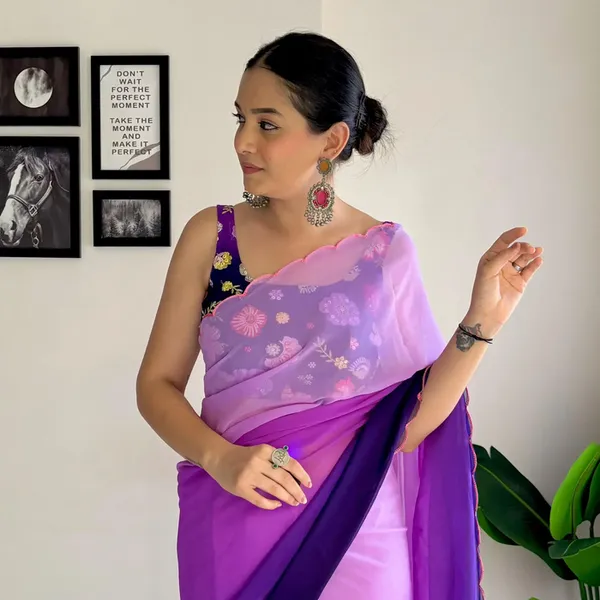 Purple_Georgette_Saree_With_Embroidered_Blouse_For_Women