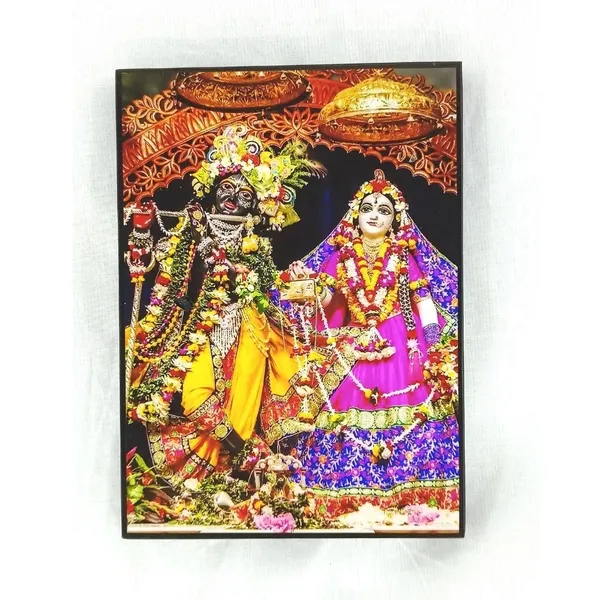 MAYAPURI_Iskcon_Radha_Krishna_Photo_Frame_For_Wall_and_Table_Decoration,_Size;_5×7_inches_Color;_Black