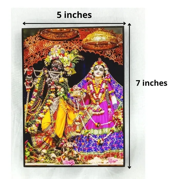 MAYAPURI_Iskcon_Radha_Krishna_Photo_Frame_For_Wall_and_Table_Decoration,_Size;_5×7_inches_Color;_Black