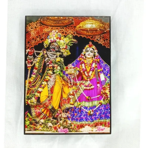 MAYAPURI_Iskcon_Radha_Krishna_Photo_Frame_For_Wall_and_Table_Decoration,_Size;_5×7_inches_Color;_Black