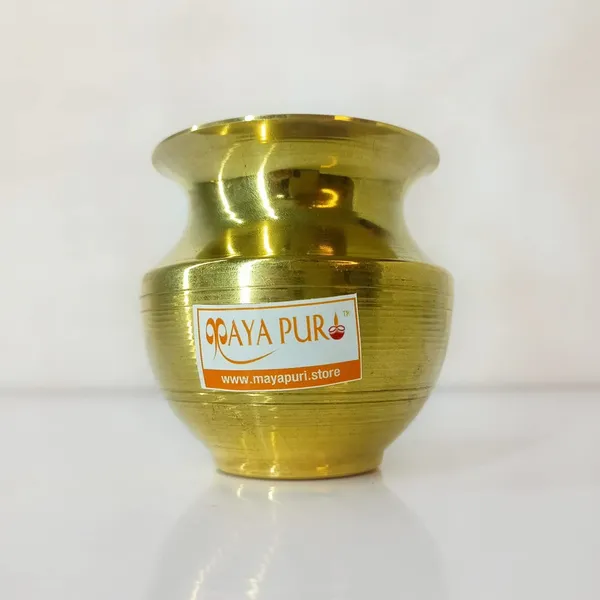 MAYAPURI_Golden_Brass_Puja_Ghat_/Mangal_Kalash_/Devi_Ghat_/Lota_With_Mango_Five_Leaves_&_Coconut