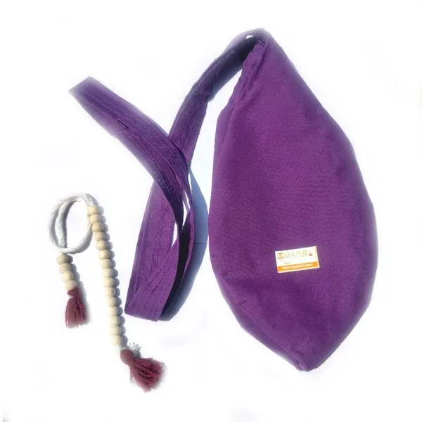 Grape_Purple_Khadi_Cotton_Japa_Mala_Bag_/Chanting_Bag_Or_Beads_Bag_With_Sakshi_Mala_Counter
