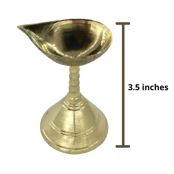 MAYAPURI_Golden_Traditional_Brass_Stand_Diya_/Pradip_For_Puja