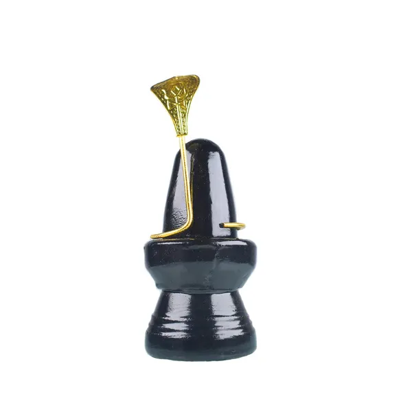 MAYAPURI_Black_Shiv_Lingam_/Shivling_With_Naga_/Snake_For_Home_/Office_Puja_/Decoration_/Gift_Item