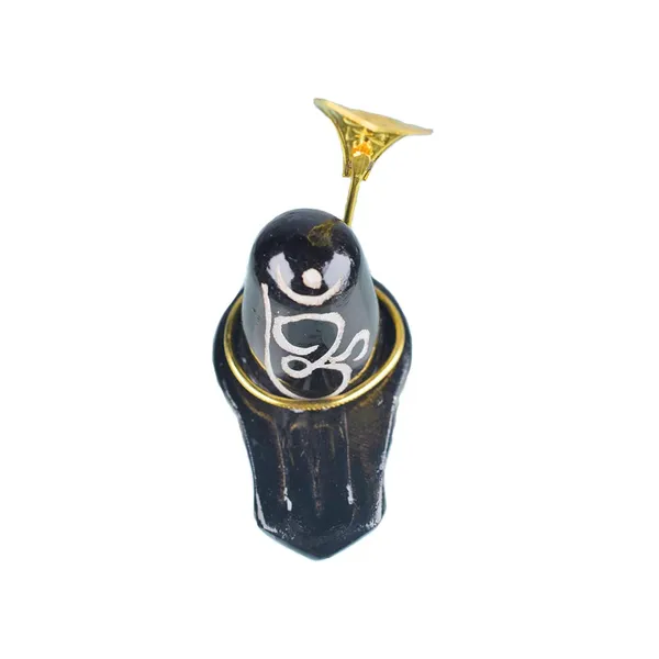 MAYAPURI_Black_Shiv_Lingam_/Shivling_With_Naga_/Snake_For_Home_/Office_Puja_/Decoration_/Gift_Item