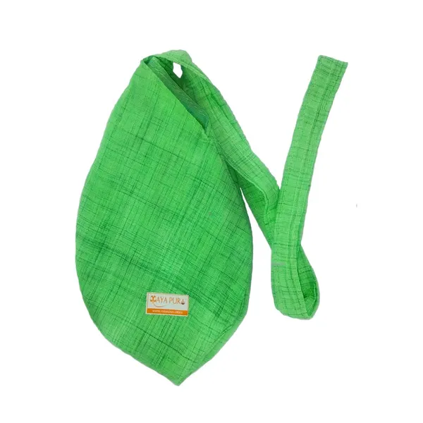 MAYAPURI_Paris_Green_Khadi_Cotton_Chanting_Bag_/Japa_Mala_Bag_With_Sakshi_Mala_Counter