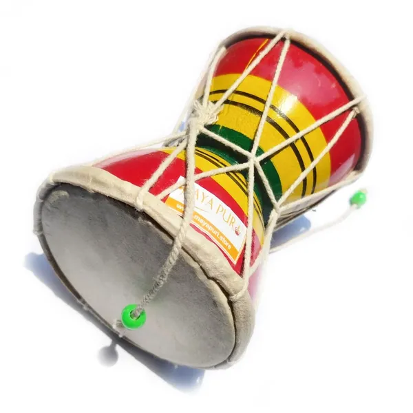MAYAPURI_Multicolor_Shiva_Damru_Hand_Percussion_Damroo_Handmade_Musical_Instrument_/Home_Decor_&_Kids_Toys