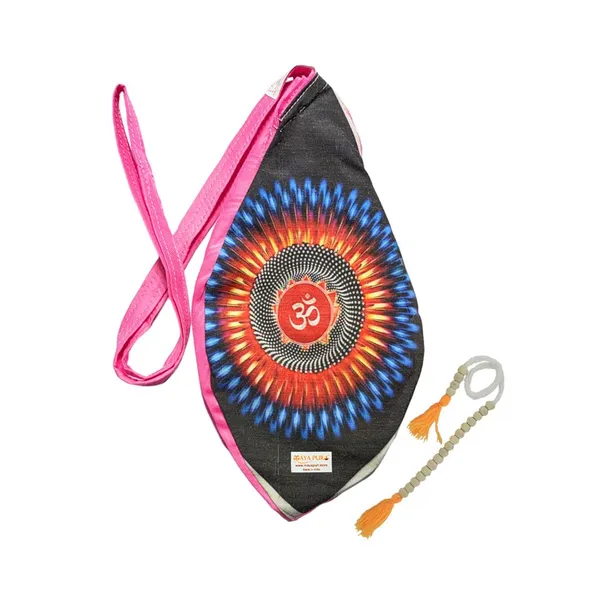 MAYAPURI_Pink_Aum_(Om)_Printed_Gomukhi_Japa_Mala_Bag,_Pure_Cotton_Beads_Bag,_Chanting_Bag_With_Zip_Pocket_And_Sakshi_Mala_Counter,_Pack_Of_1