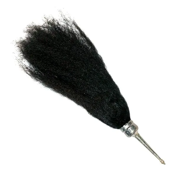 MAYAPURI_Reshmi_Black_Chawar_Sahib_with_Metal_Body_–_Sacred_Fly_Whisk_for_Pooja_and_Ceremonial_Worship,_Size:_24_Inches