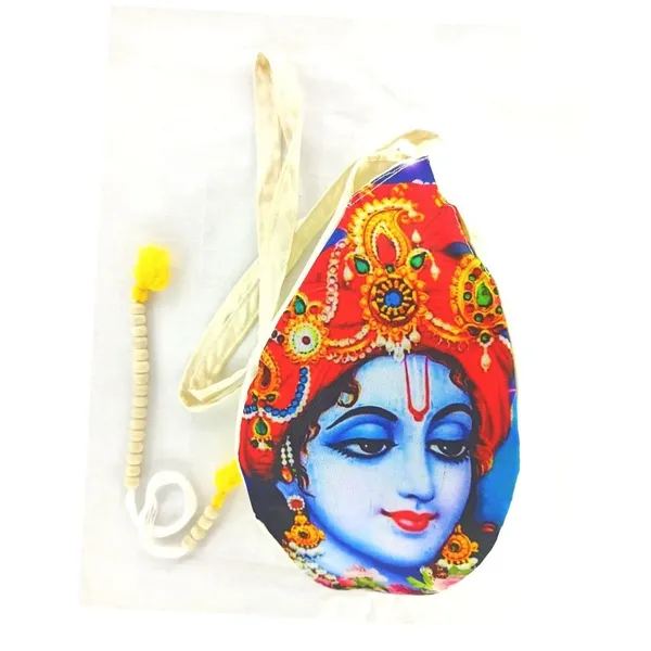 MAYAPURI_Multicolor_Krishna_Printed_Chanting_Bag_/Beads_Bag_Or_Japa_Bag_With_Sakshi_Mala_Counter