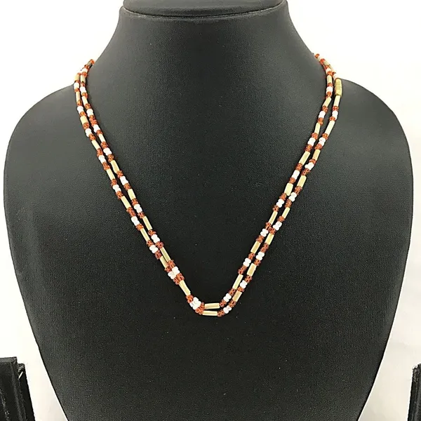 MAYAPURI_Red_Two_Layer_Design_Tulsi_Kanthi_Mala_/Tulasi_Mala_/Holy_Basil_Wood_2_Round_Necklace