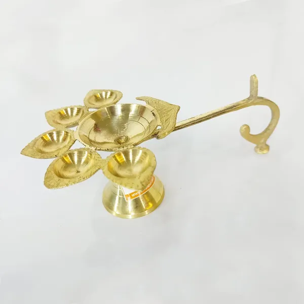 MAYAPURI_Golden_Brass_Pancha_Pradip_Or_Pancharti_Diya_Oil_Lamp_/Panch_Aarti_Jyoti_Diya
