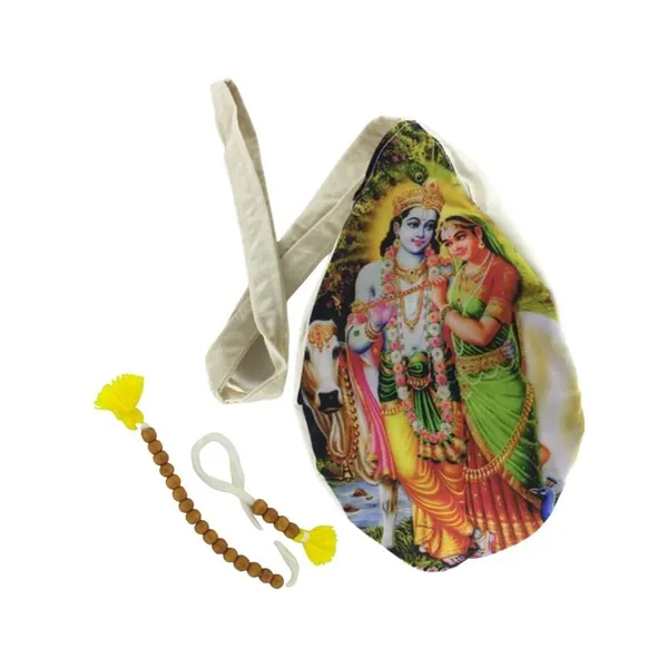 MAYAPURI_Radha_Krishna_Printed_Japa_Mala_Bag_/Chanting_Bag_With_Mala_Counter_/Sakshi_Mala_(Pack_Of_1)
