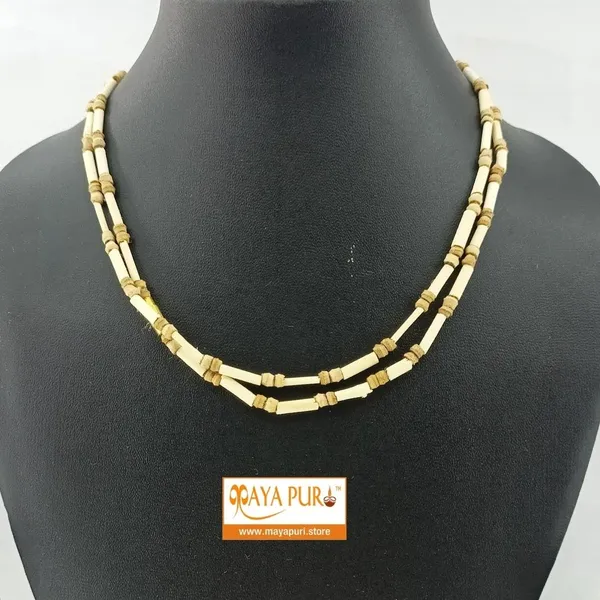 MAYAPURI_Tulsi_Kanthi_Mala_/Tulasi_Mala_For_Neck,_2_Round_|_Holy_Basil_Wood_Necklace