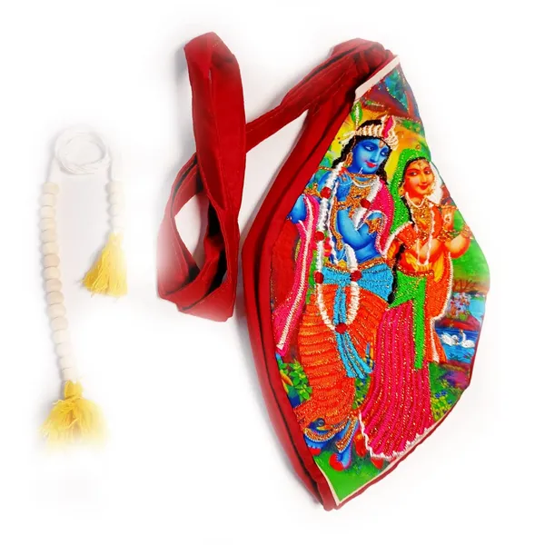 MAYAPURI_Multicolor_Beautiful_Embroidered_Radha_Krishna_Japa_Bag_/Chanting_Bag_With_Sakshi_Mala
