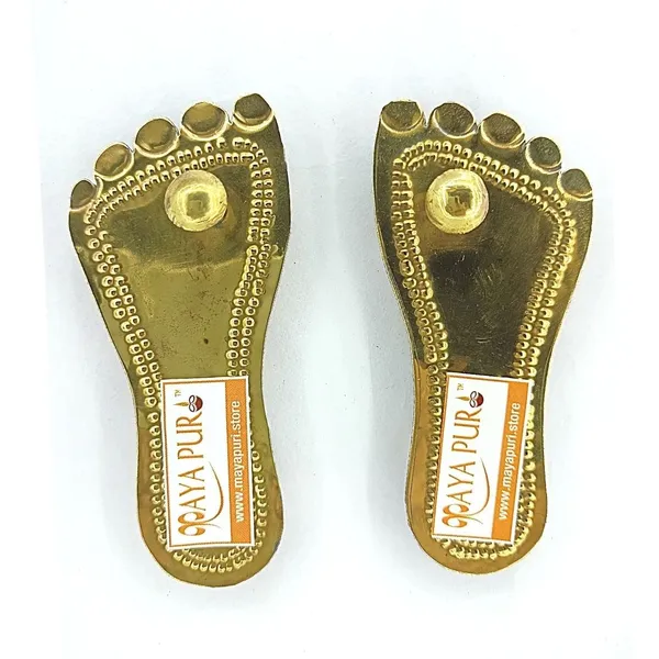 MAYAPURI_Golden_Brass_Charan_Paduka_For_God,_Kharam_Or_Khadau_|_God_Footwear