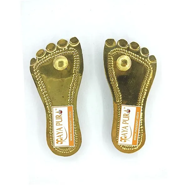 MAYAPURI_Golden_Brass_Charan_Paduka_For_God,_Kharam_Or_Khadau_|_God_Footwear