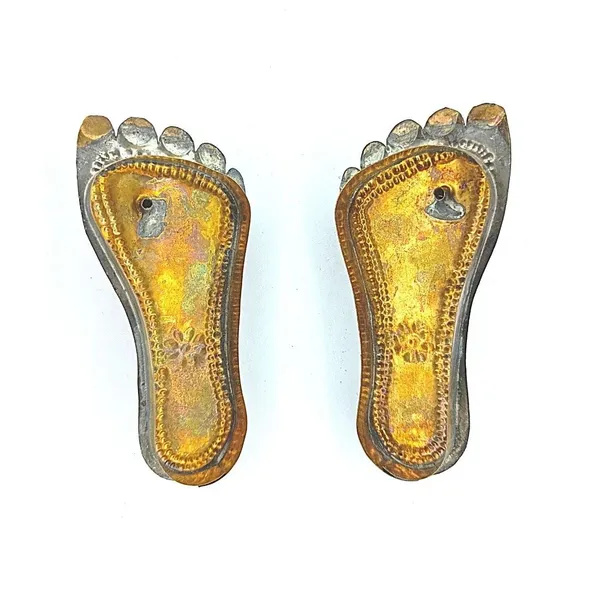 MAYAPURI_Golden_Brass_Charan_Paduka_For_God,_Kharam_Or_Khadau_|_God_Footwear