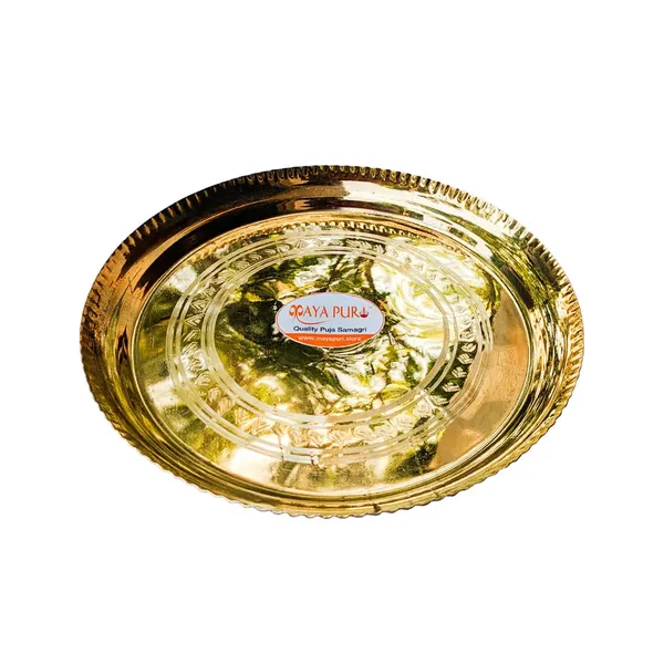 MAYAPURI_Golden_Premium_Brass_Pooja_Thali_Set_For_Traditional_Indian_Rituals_And_Worship,Home_Mandir_&_Pooja_(Pack_Of_1)