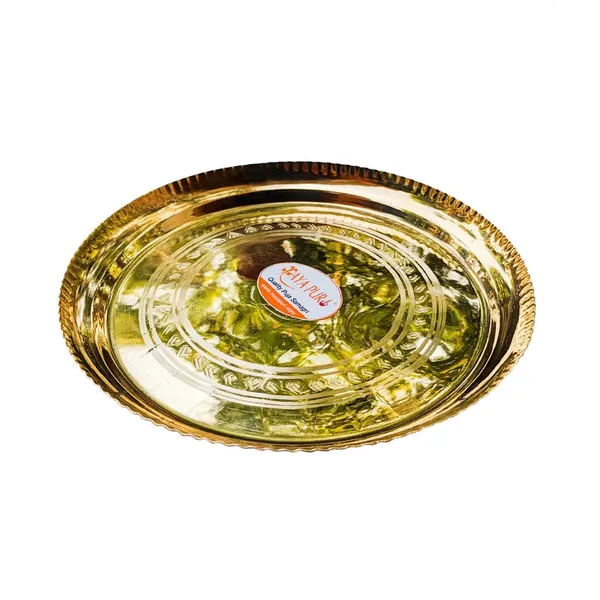 MAYAPURI_Golden_Premium_Brass_Pooja_Thali_Set_For_Traditional_Indian_Rituals_And_Worship,Home_Mandir_&_Pooja_(Pack_Of_1)
