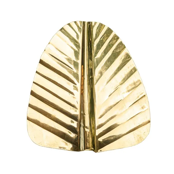MAYAPURI_Golden_Brass_Banana_Leaf_Handcrafted_Decorative_Accent_For_Home_Decor,_Gift_Item,_Wall_Decoration
