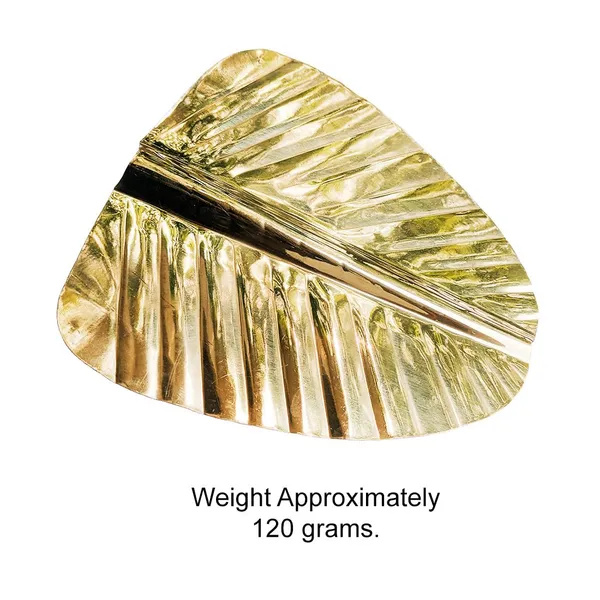 MAYAPURI_Golden_Brass_Banana_Leaf_Handcrafted_Decorative_Accent_For_Home_Decor,_Gift_Item,_Wall_Decoration