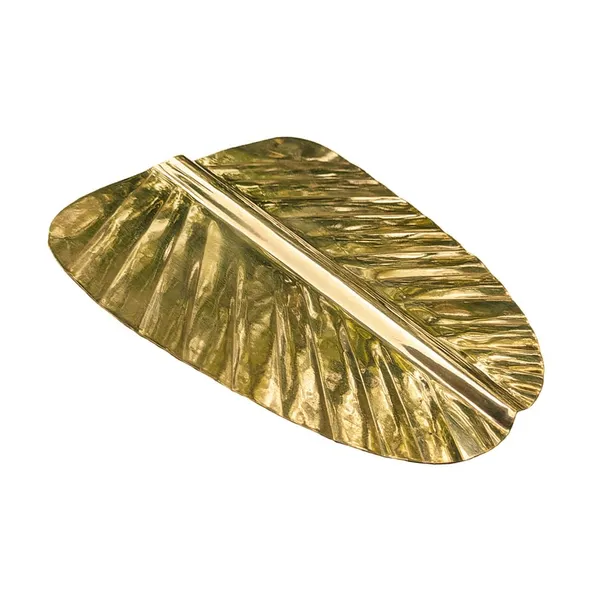 MAYAPURI_Golden_Brass_Banana_Leaf_Handcrafted_Decorative_Accent_For_Home_Decor,_Gift_Item,_Wall_Decoration