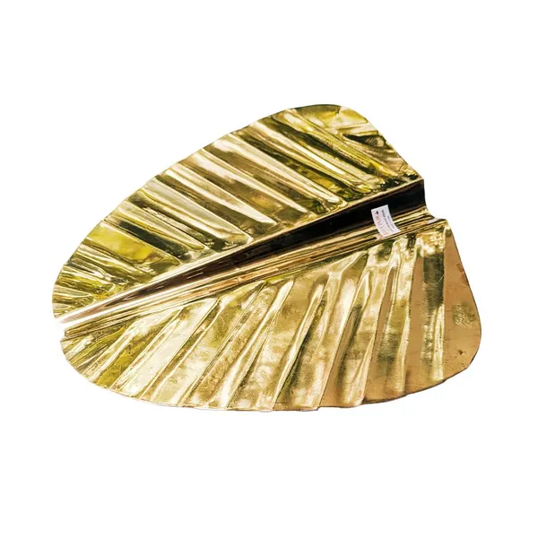 MAYAPURI_Golden_Brass_Banana_Leaf_Handcrafted_Decorative_Accent_For_Home_Decor,_Gift_Item,_Wall_Decoration