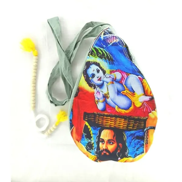 MAYAPURI_Multicolor_Krishna_&_Vasudeva_Print_Chanting_Bag_/Japa_Bag_With_Sakshi_Mala
