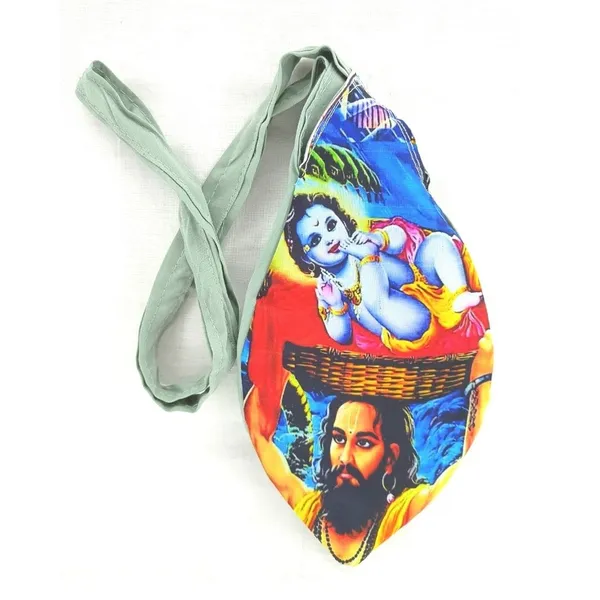 MAYAPURI_Multicolor_Krishna_&_Vasudeva_Print_Chanting_Bag_/Japa_Bag_With_Sakshi_Mala