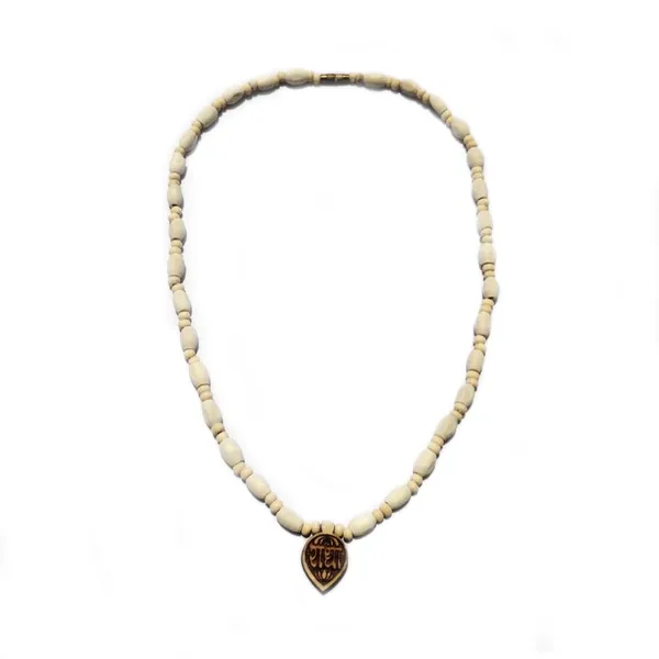 MAYAPURI_Adults_Unisex_Original_Tulsi_Kanthi_Mala_With_Engraved_Radha_Design_Pendant_(Locket)_For_Neck_Or_Tulasi_Mala,_Holy_Basil_Wooden_Necklace__(Pack_Of_1)