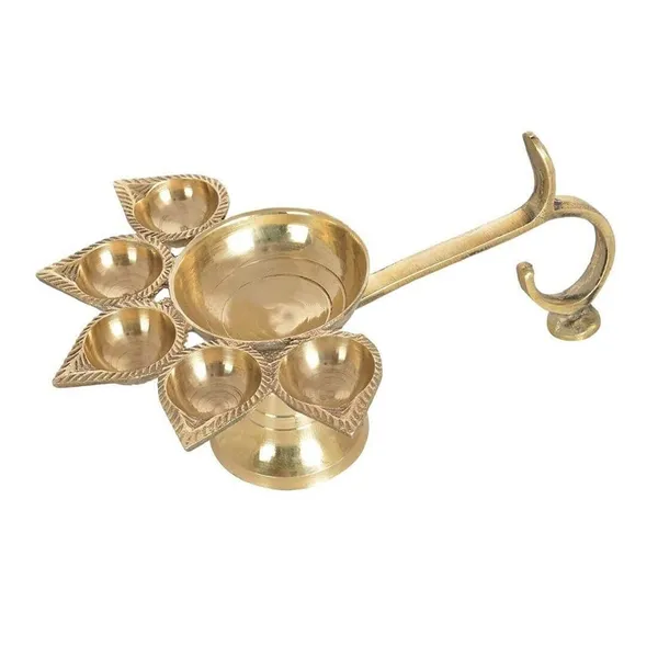 MAYAPURI__Brass_Panch_Aarti_Lamp_/Pancharti_Diya_Oil_Lamp_/Panch_Aarti_Jyoti_Puja_Diya_For_Diwali