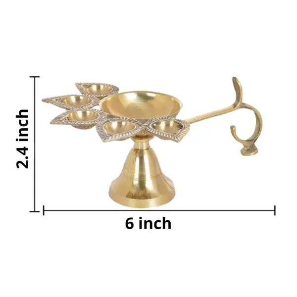 MAYAPURI__Brass_Panch_Aarti_Lamp_/Pancharti_Diya_Oil_Lamp_/Panch_Aarti_Jyoti_Puja_Diya_For_Diwali