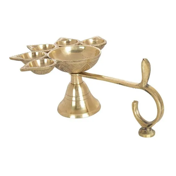 MAYAPURI__Brass_Panch_Aarti_Lamp_/Pancharti_Diya_Oil_Lamp_/Panch_Aarti_Jyoti_Puja_Diya_For_Diwali