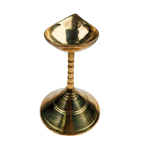 MAYAPURI_Golden_Traditional_Brass_Stand_Diya,_Pital_Pradip_for_Puja_or_Pooja_Oil_Lamp,_Size_4.5_Inches_–_Elegant_Handcrafted_Brass_Oil_Lamp_for_Auspicious_Rituals_and_Festival_Decoration
