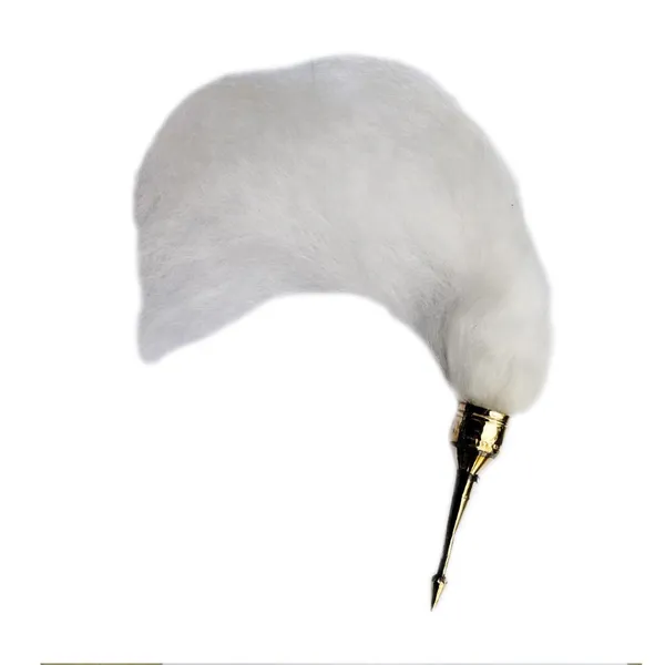 MAYAPURI_White_Chawar_Sahib_with_Thin_Brass_Sheet_Handle_–_Sacred_Fly_Whisk_for_Pooja,_Mandir,_and_Gurudwara_Ceremonies,_Size:_24_Inches