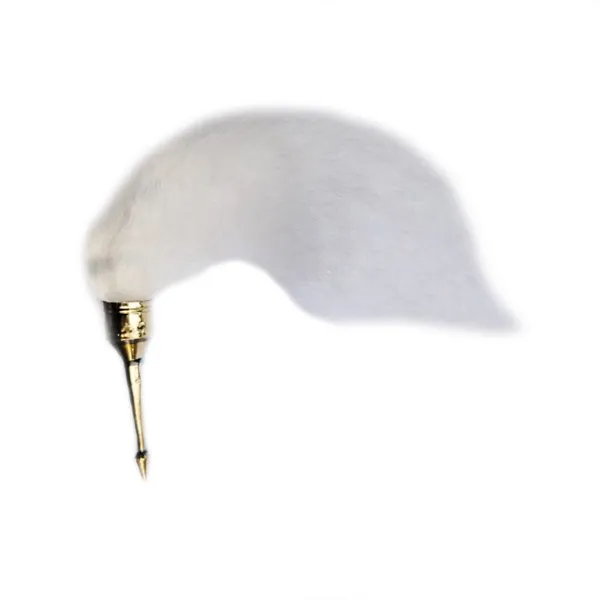 MAYAPURI_White_Chawar_Sahib_with_Thin_Brass_Sheet_Handle_–_Sacred_Fly_Whisk_for_Pooja,_Mandir,_and_Gurudwara_Ceremonies,_Size:_24_Inches